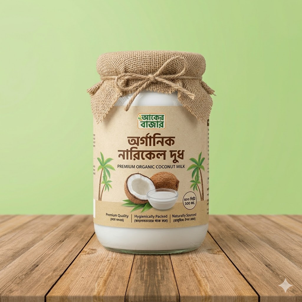 অর্গানিক নারকেল দুধ (Organic Coconut Milk)
